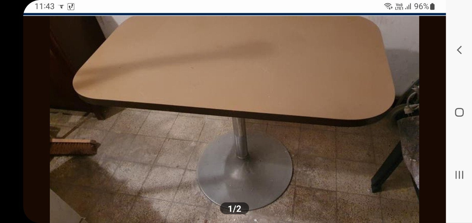Tafel 105 x 60 cm op 1 centrale poot, zeer stevig., Huis en Inrichting, Tafels | Eettafels, Ophalen