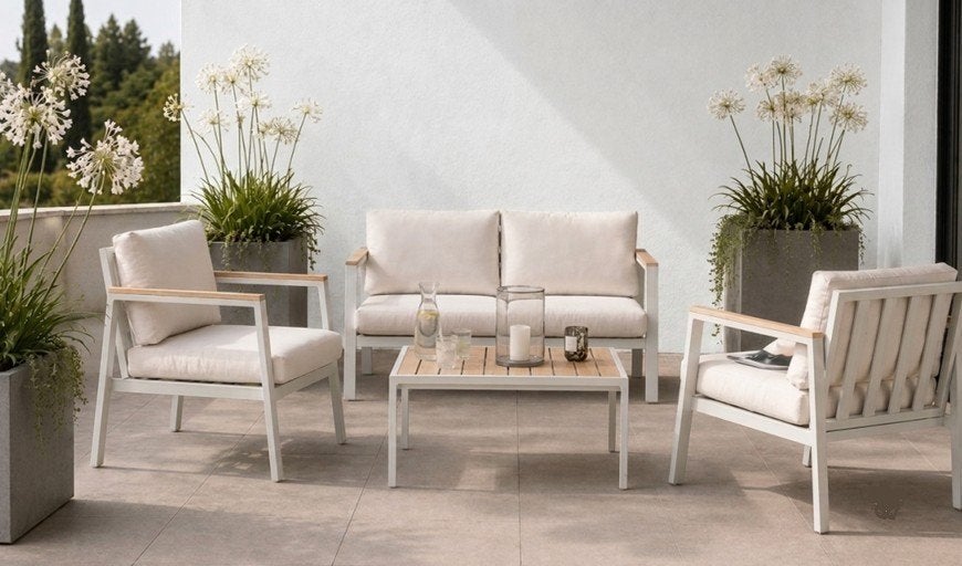 4-persoons loungeset, Ophalen, 4 zitplaatsen, Bank, Loungeset