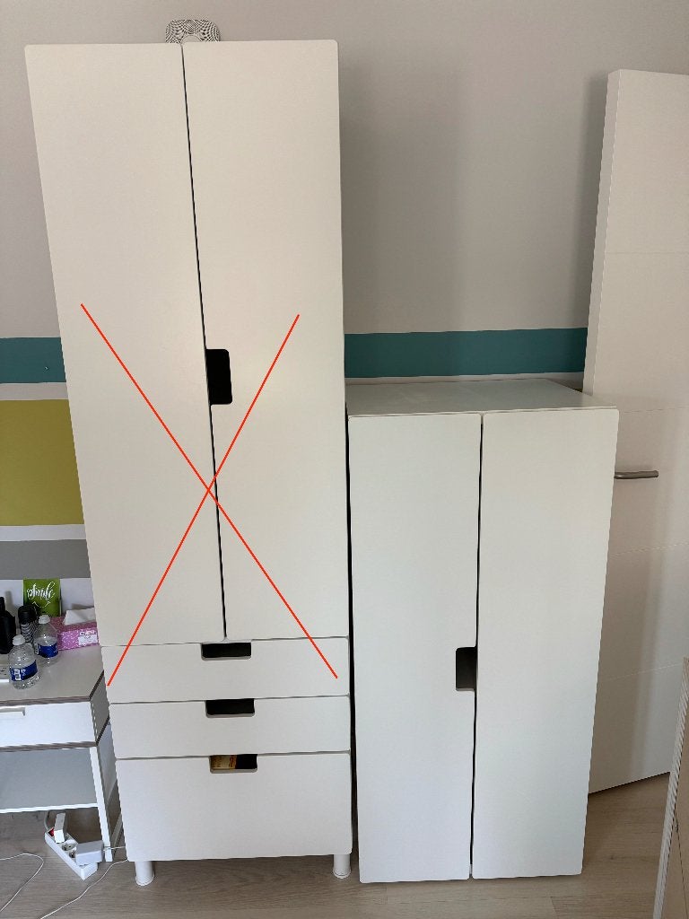 Set van 4 IKEA STUVA kasten, 25 à 50 cm, Avec tablette(s), Utilisé, 50 à 100 cm