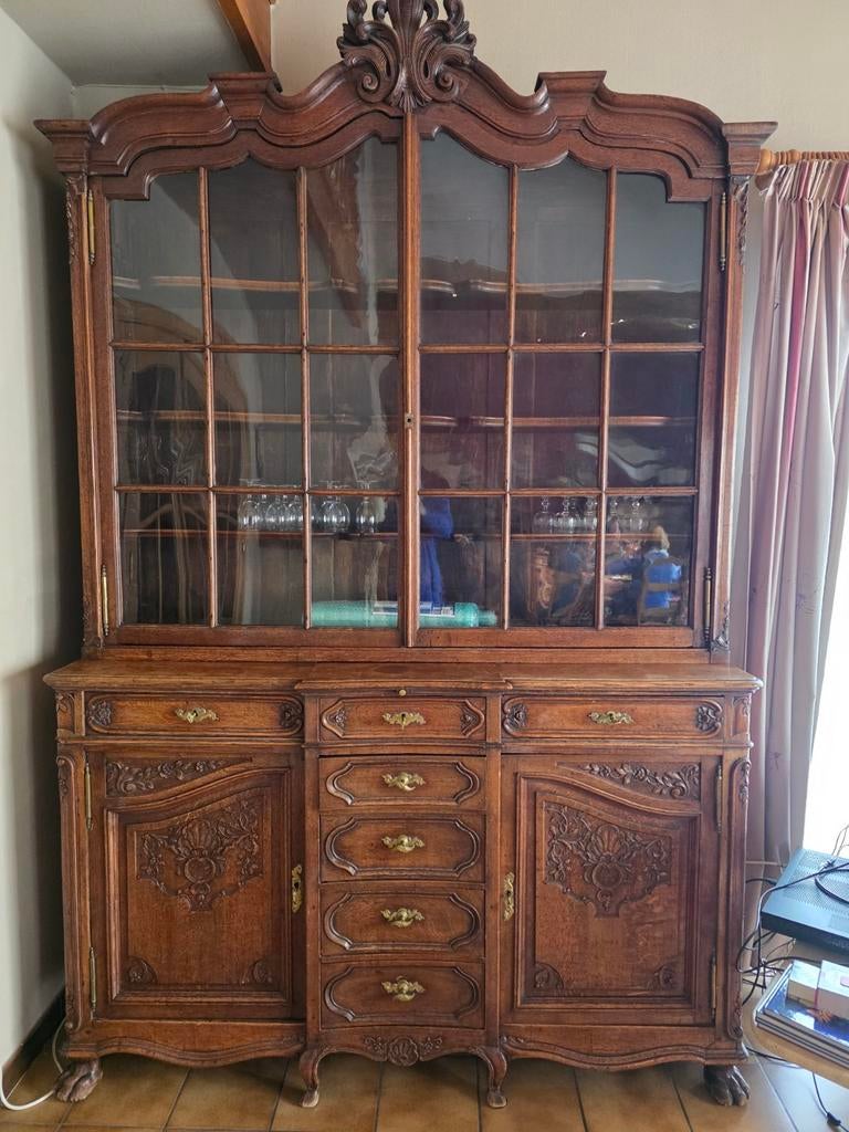 Vaisselier en chêne, Maison & Meubles, 200 cm ou plus, Avec tablette(s), Enlèvement, Utilisé