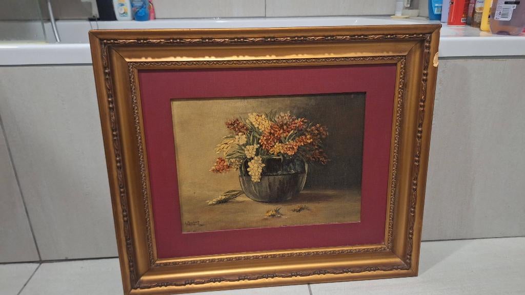Uniek Duo Antieke Olieverfschilderijen H. Muyshondt, Ophalen of Verzenden