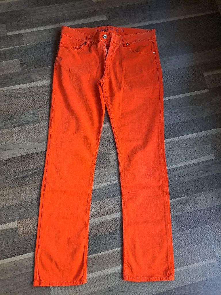 Opvallende oranje jeans van Pauline B, 40-42, Overige kleuren, Pauline B., Ophalen of Verzenden, Zo goed als nieuw