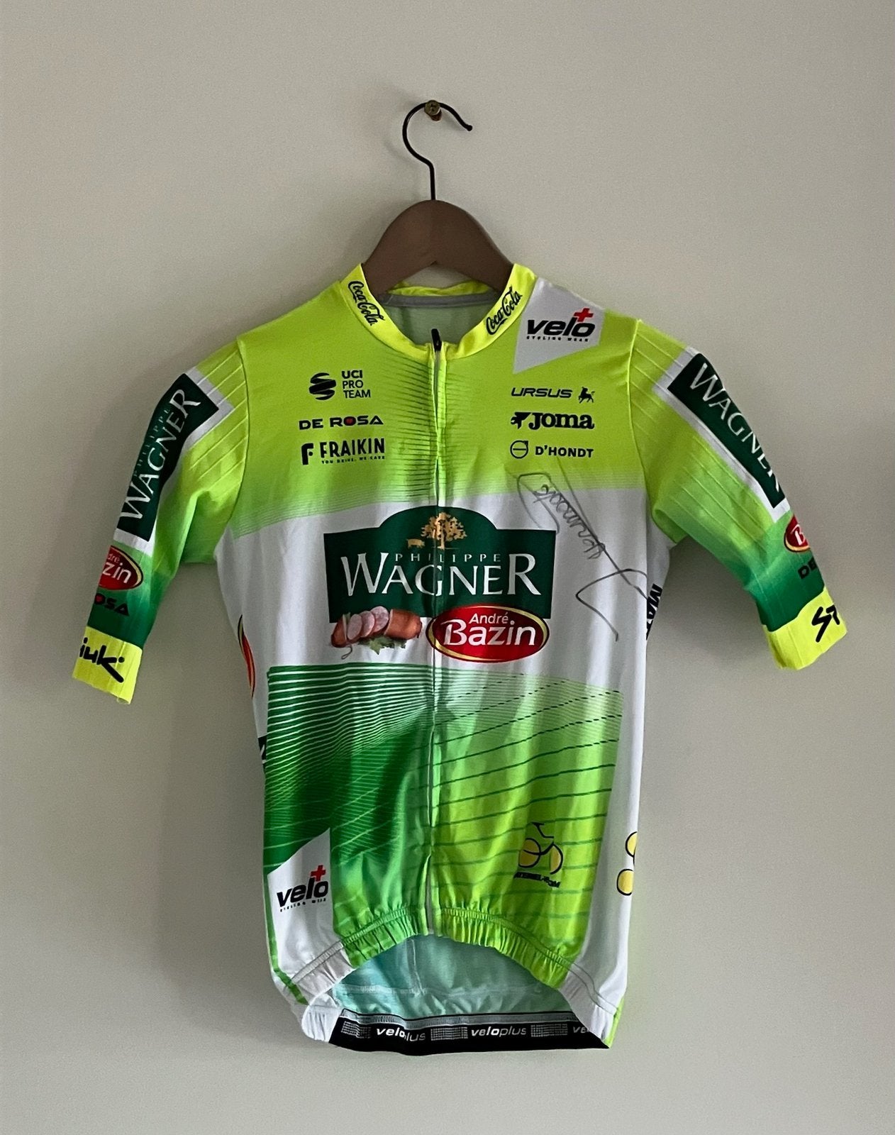 Wielershirt Wagner Bazin WB, gesigneerd door Jelle Vermoote, Vélos & Vélomoteurs, Accessoires vélo | Vêtements de cyclisme, Utilisé