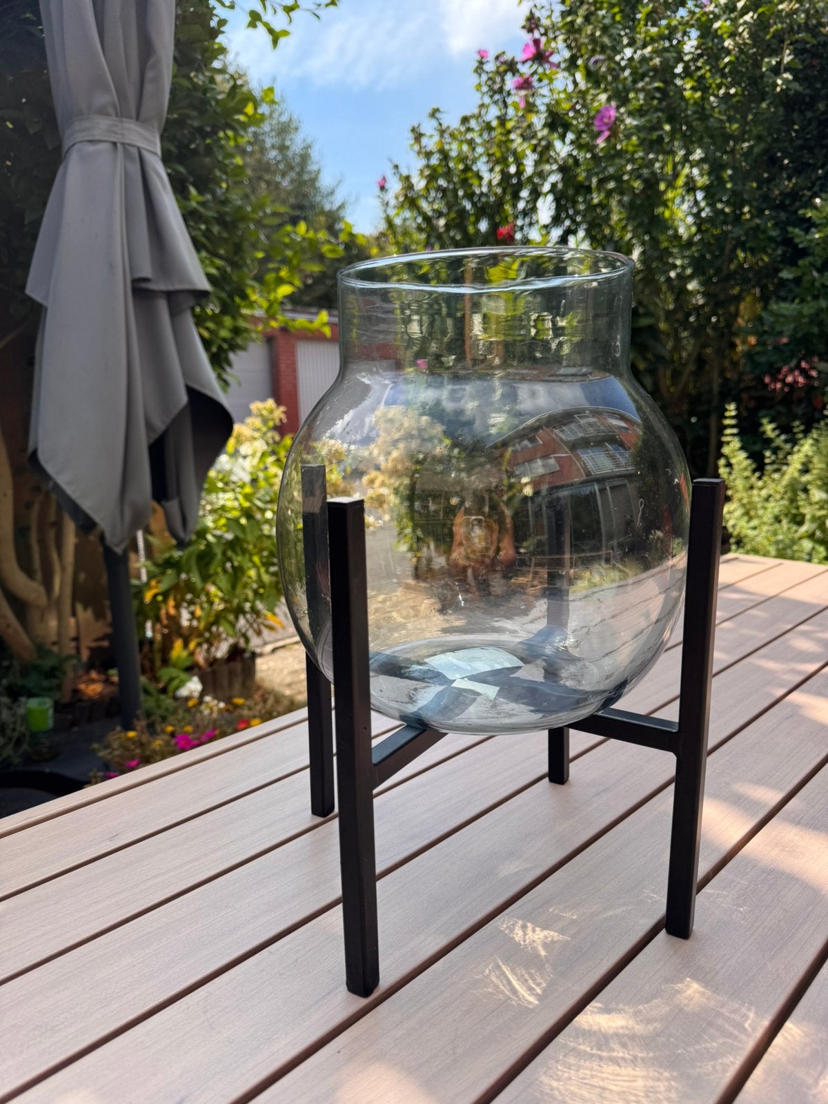 Vaas, Huis en Inrichting, Woonaccessoires | Vazen, Ophalen, Op voet, Transparant, 40 cm