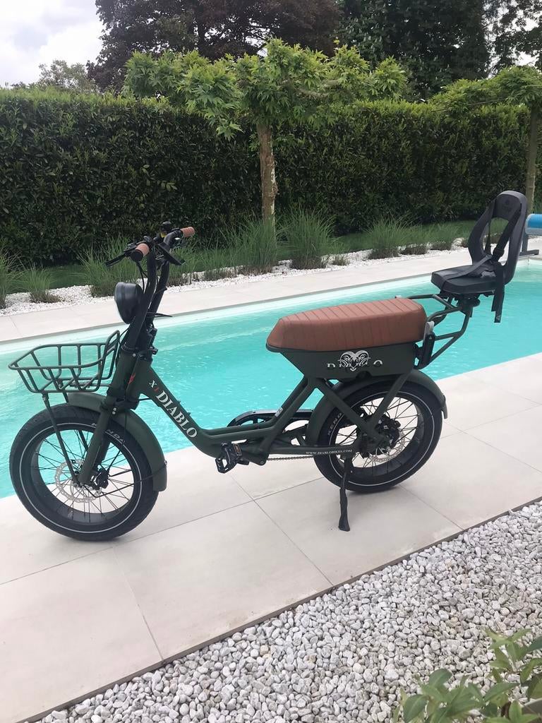 Diablo X1 Elektrische Fatbike mat groen., (Extra) lage instap, Zo goed als nieuw, Schijfrem, Ophalen