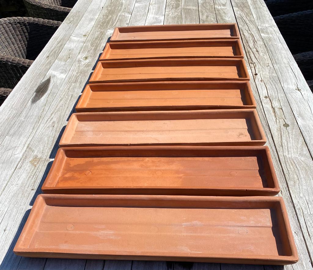 Terracotta onderschotel bloembak, Tuin en Terras, Ophalen, Terracotta