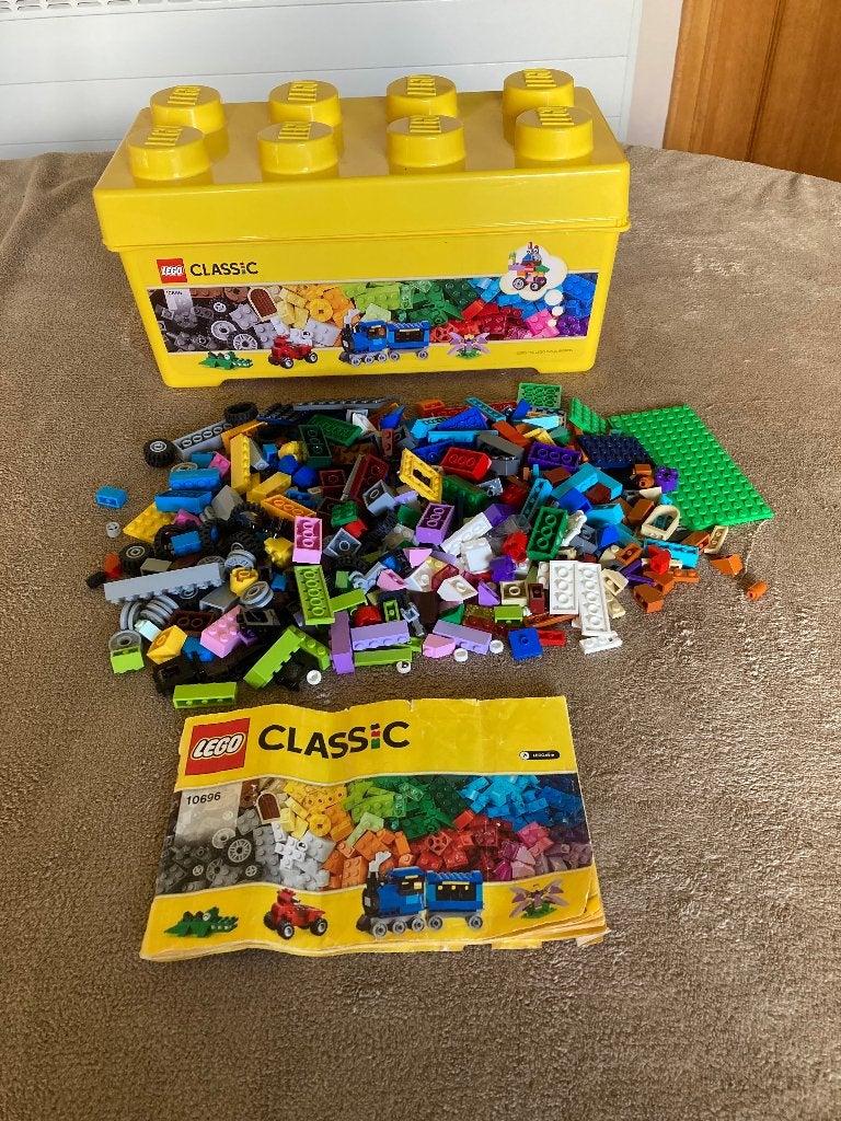 Lego classic creatieve opbergdoos medium + blokjes + boekje, Enlèvement ou Envoi, Comme neuf, Instructions incluses, Lego