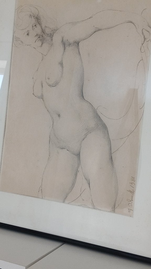 Tekening door Marcel Delmotte, Ophalen, Tekening, Ingelijst