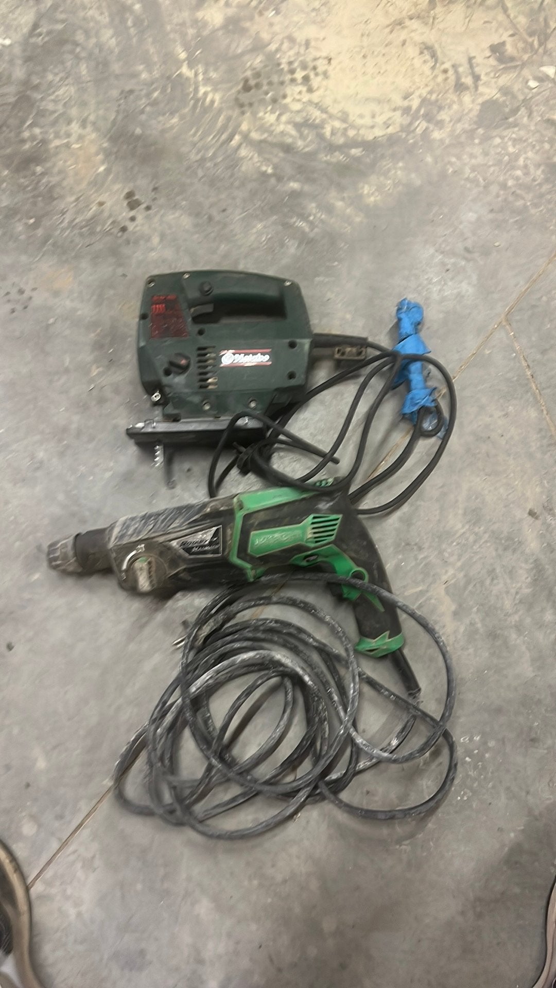 Boorhamer hitachi en wipzaag metabo, Doe-het-zelf en Bouw, Gereedschap | Boormachines, Ophalen, Gebruikt, Boor- en/of Breekhamer