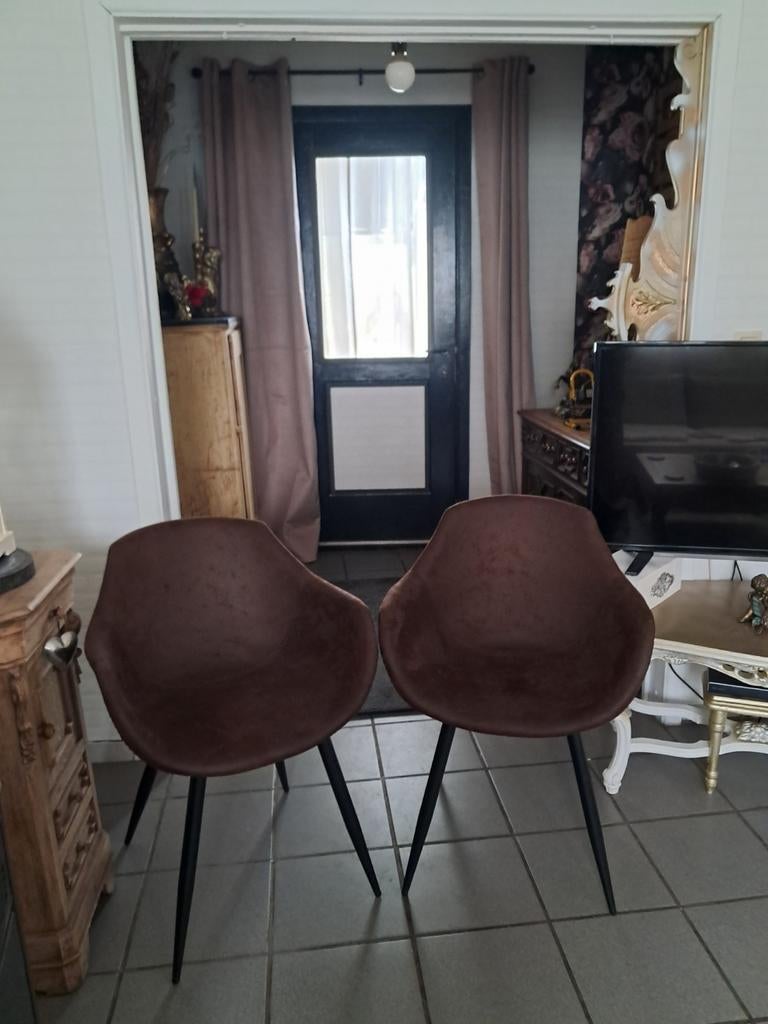 Chaises de salle à manger, Comme neuf, Enlèvement, Cuir, Deux