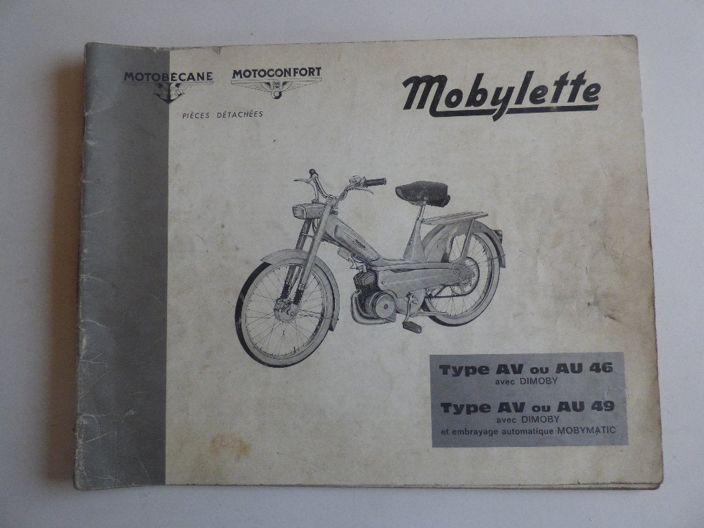 LISTE DES PIÈCES MOBYLETTE MOTOBECANE AV/AU46 & AV/AU49, Vélos & Vélomoteurs, Enlèvement ou Envoi, Utilisé