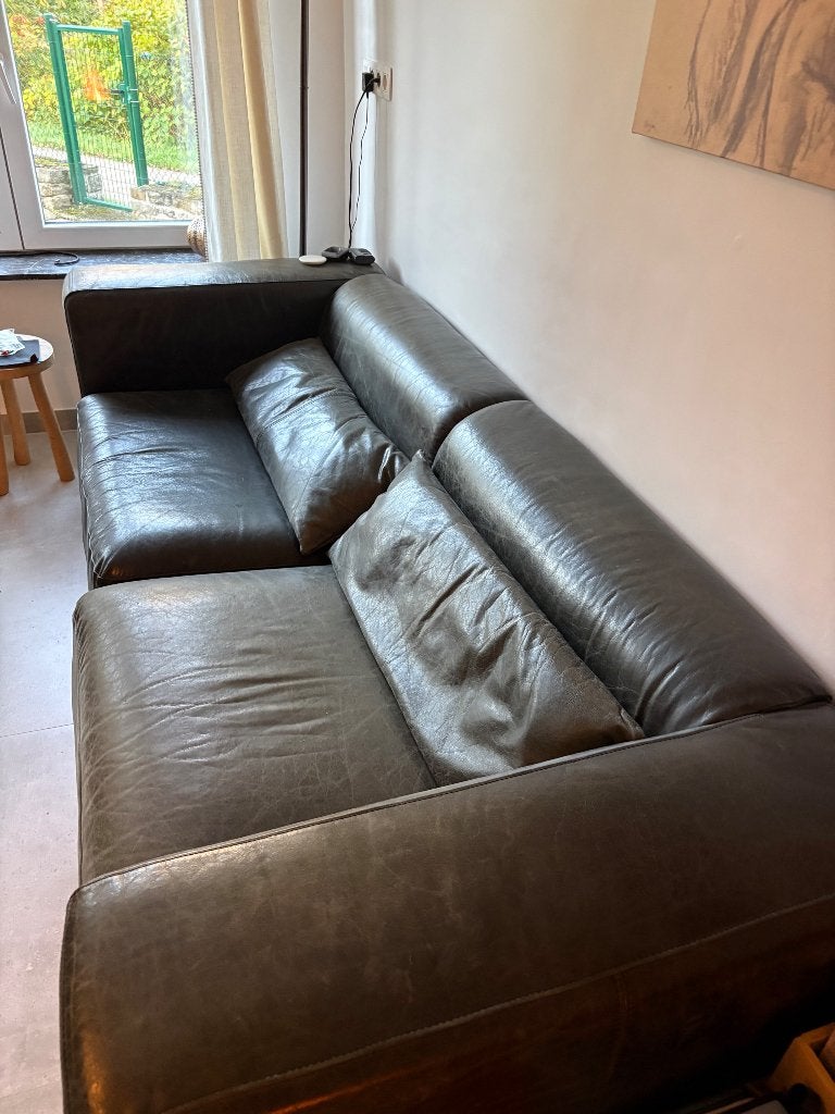 Canapé en cuir, Maison & Meubles, 200 à 250 cm, Banc droit, Enlèvement, Utilisé