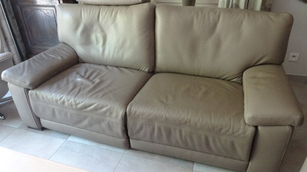 Salon - 3 places avec fauteuil inclinable, Trois personnes, Moins de 75 cm, Enlèvement, Utilisé