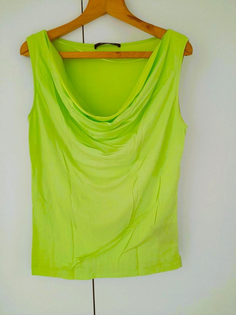 Elegante sjaalkraag top – Merk: Expresso – maat: L, Kleding | Dames, T-shirts, Zo goed als nieuw, Maat 42/44 (L), Groen, Zonder mouw