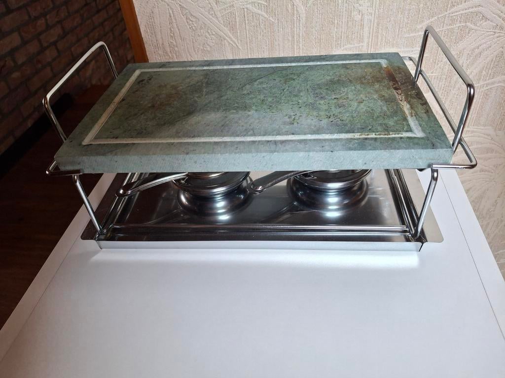 Steengrill met 2 brandertjes, Electroménager, Plaques de gril, Enlèvement ou Envoi, Comme neuf, Gril en pierre