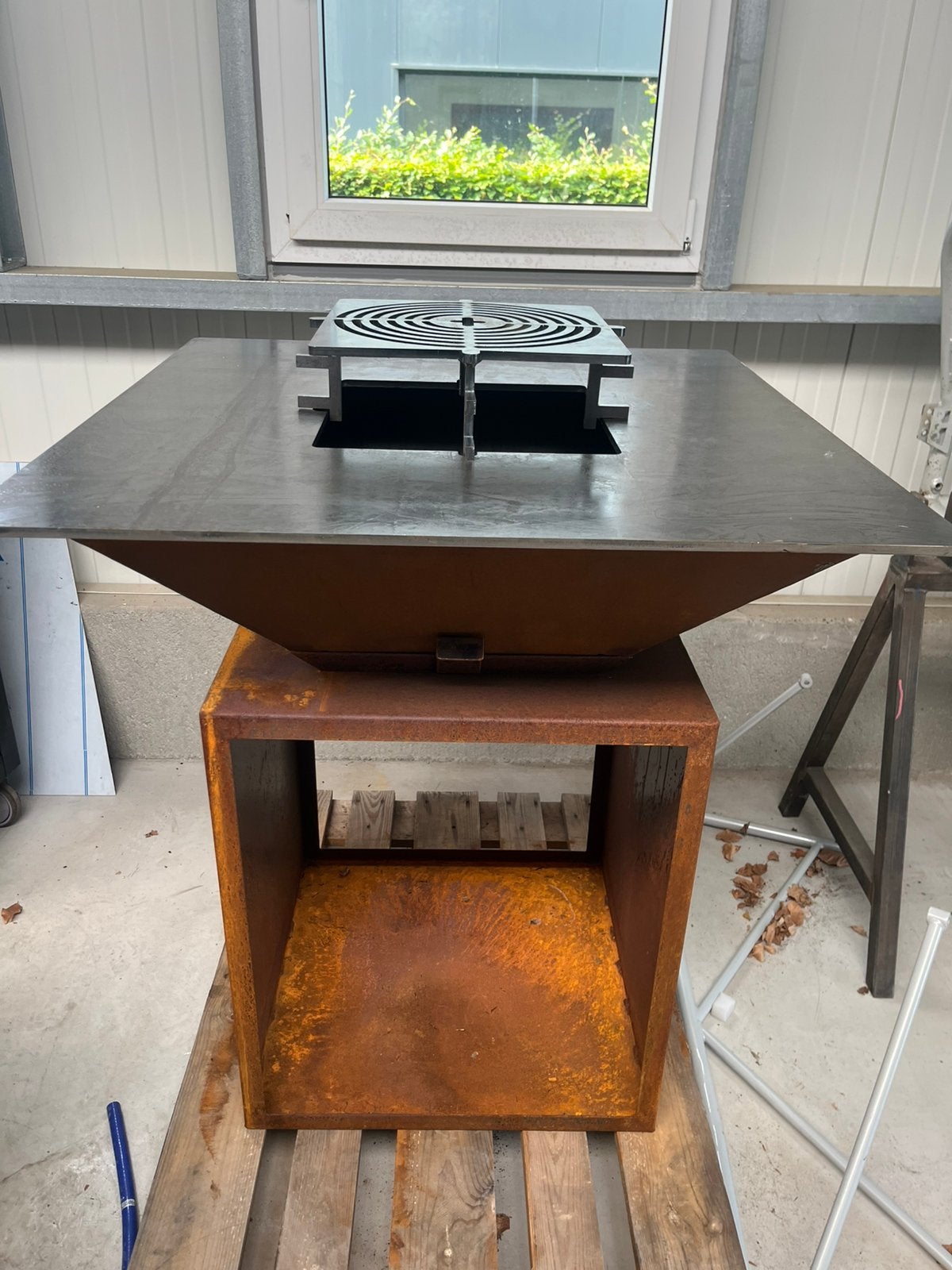 Brasero plancha en acier corten, Enlèvement ou Envoi, Comme neuf
