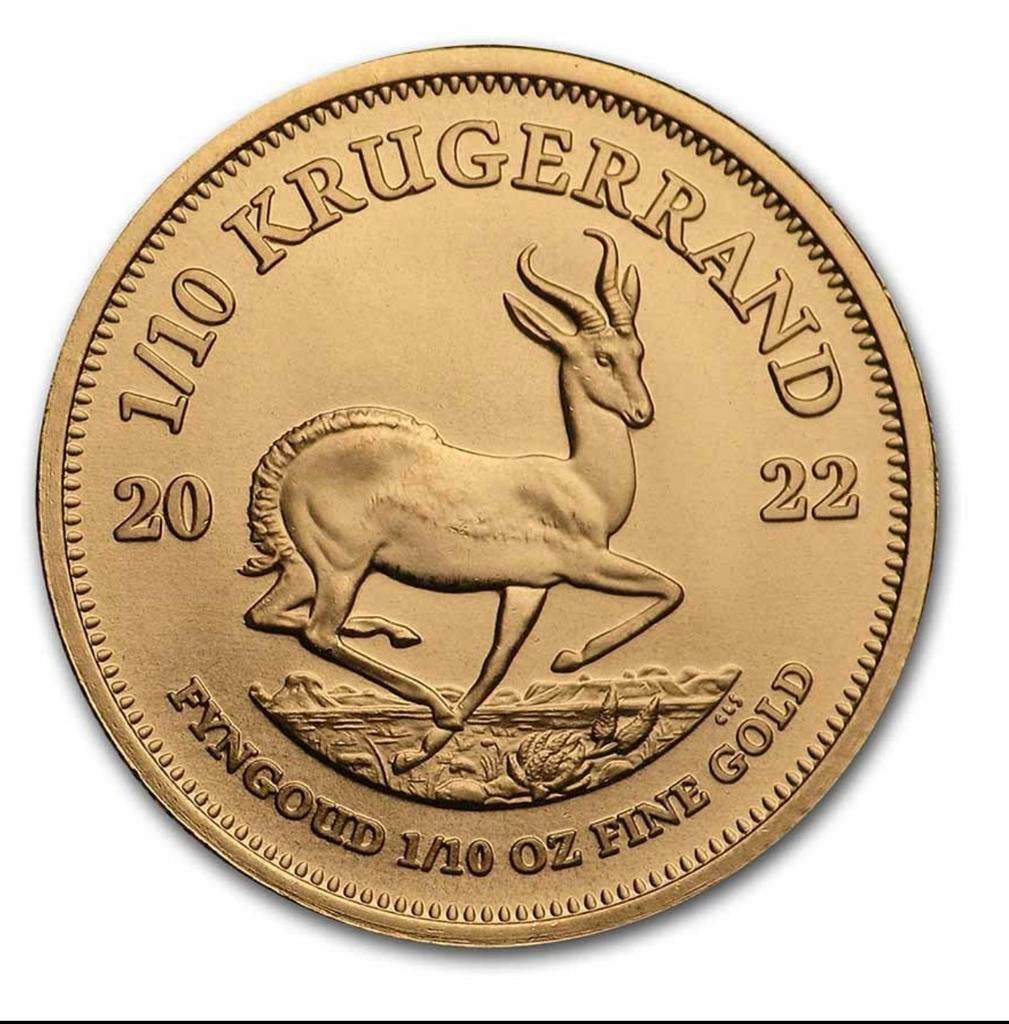 GOUDEN KRUGERRAND 1/10 OZ 2022, Verzenden, Zuid-Afrika, Losse munt, Goud