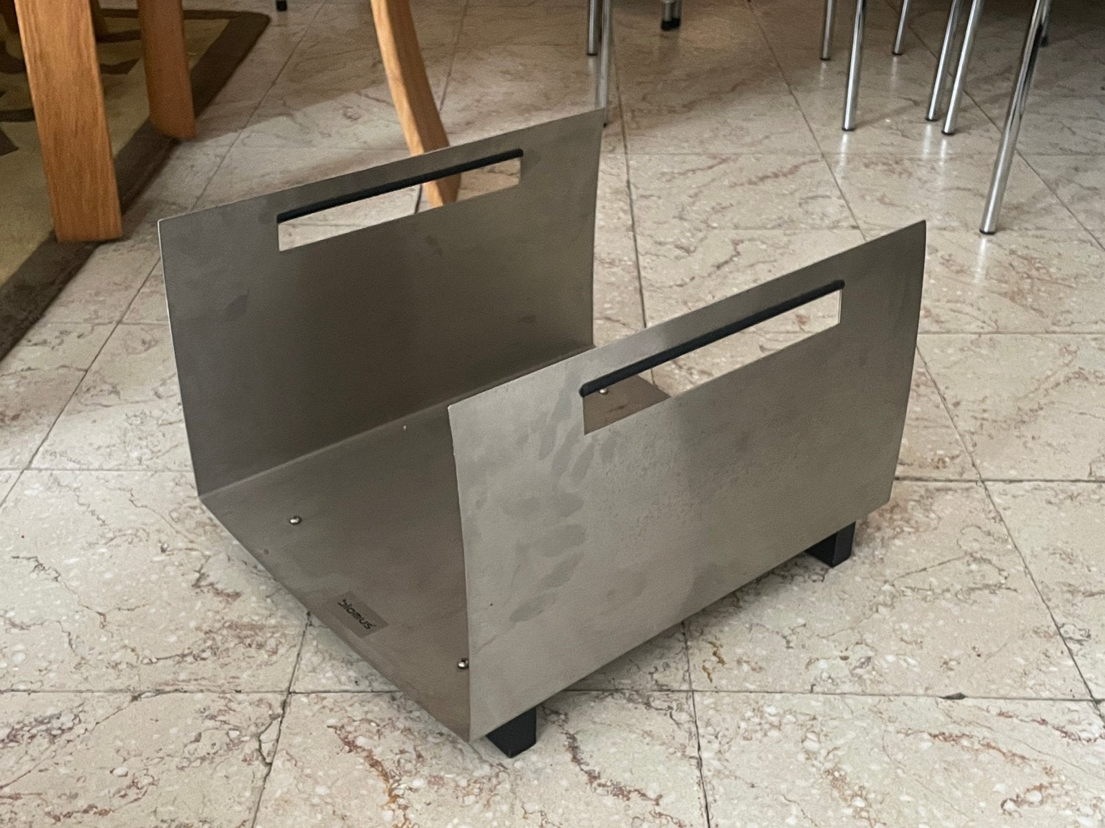 Blomus design RVS houtblok mand houtmand haardmand, Enlèvement, Panier