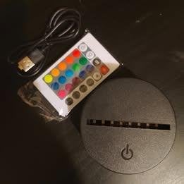 Universele LED Basis voor 3D / Acryl Lamp, Nieuw, Ophalen of Verzenden, Zwart, Met schakelaar