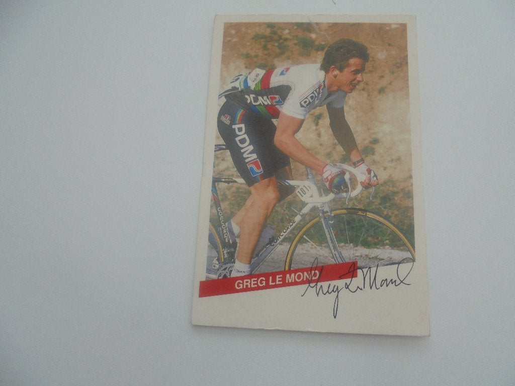 wielrenner-greg lemond, Collections, Photos & Gravures, Envoi, 1980 à nos jours, Comme neuf, Photo