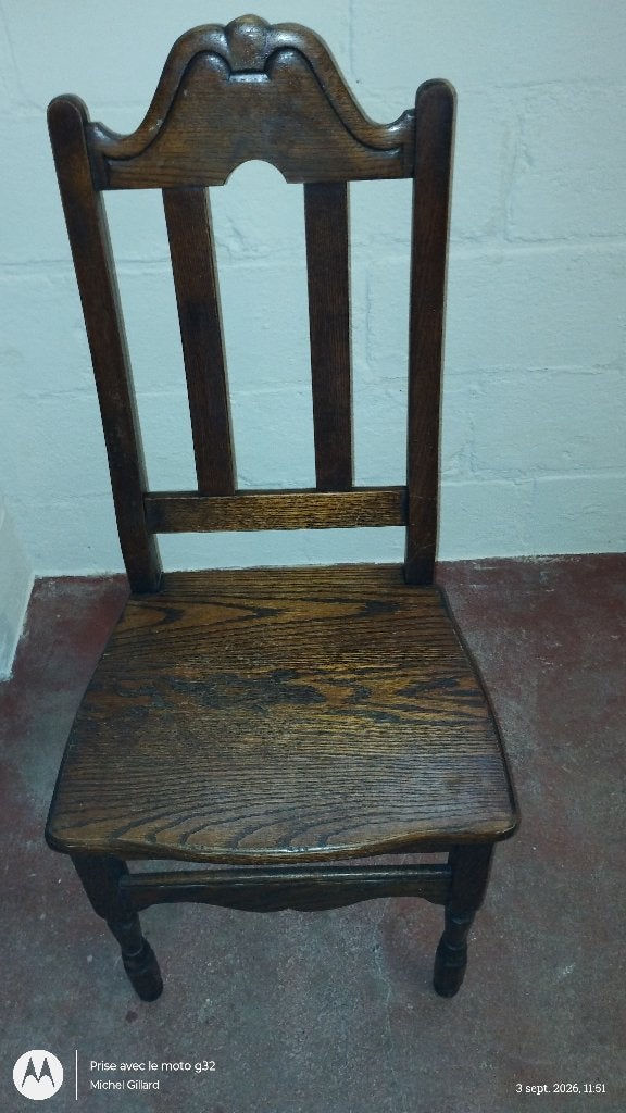 4 chaises anciennes en bois noble, Quatre personnes, Enlèvement, Utilisé, Néoliégeois en hêtre