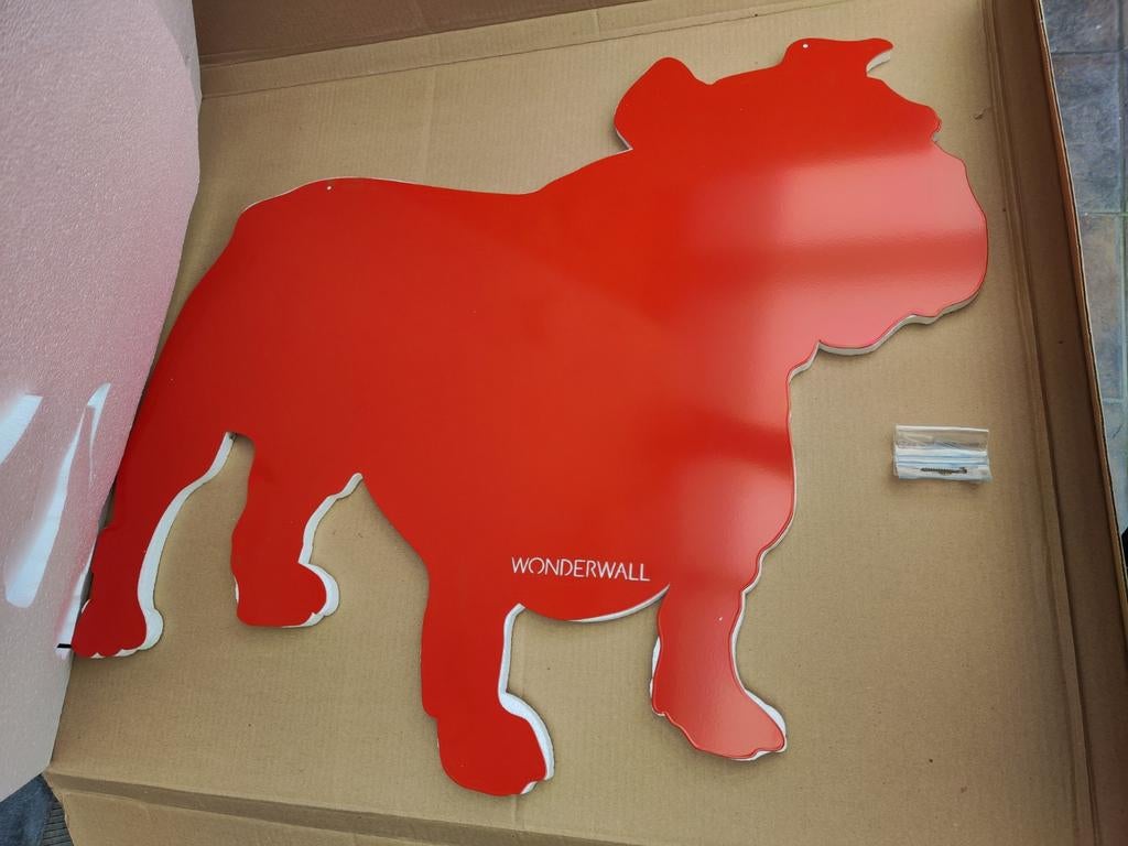 Engelse bulldog magneetbord 67x80cm, Ophalen of Verzenden