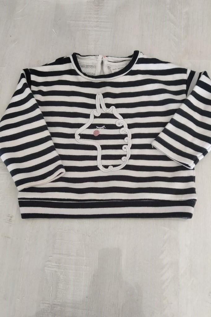 gestreepte sweater Zara maat 86 Unicorn, Kinderen en Baby's, Babykleding | Maat 86, Ophalen of Verzenden, Zo goed als nieuw, Zara