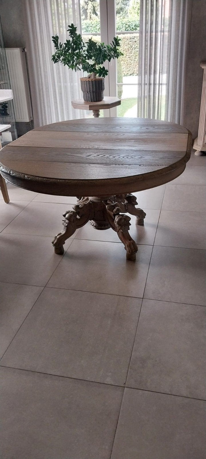 Antieke eetkamertafel jachtstijl, Antiek en Kunst, Ophalen