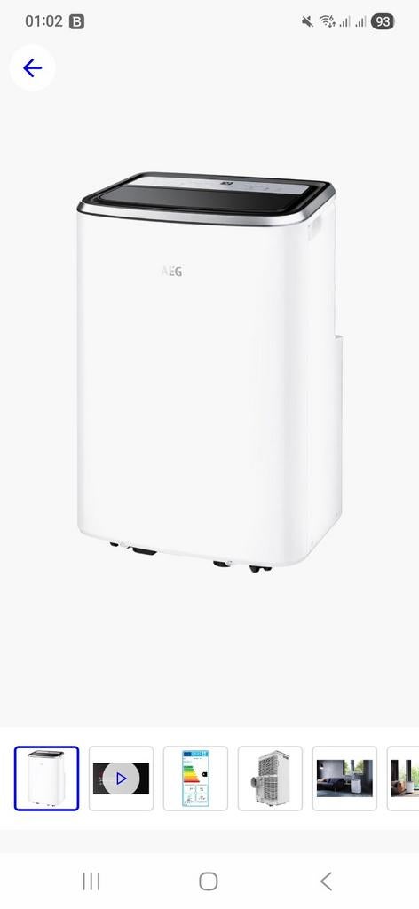 AEG AXP26U338BW MOBIELE AIRCO, Ophalen
