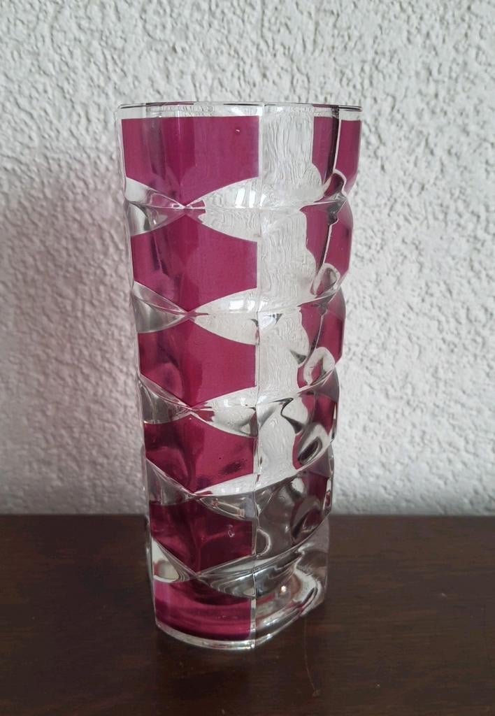 Luminarc gefacetteerde vaasje 17cm, Antiek en Kunst, Ophalen of Verzenden