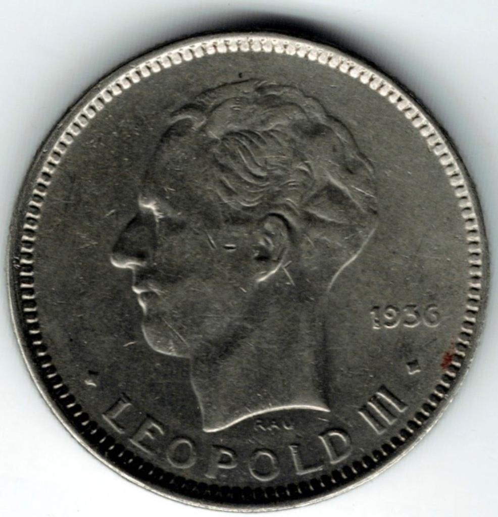 5 frank 1936 VL Leopold III pos. B, Postzegels en Munten, Verzenden, Overig, Losse munt