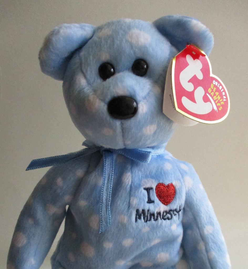 BEANIE BABIES: 118-MINNESOTA-1978-BEER -Blauw -MINT-VINTAGE, Collections, Envoi