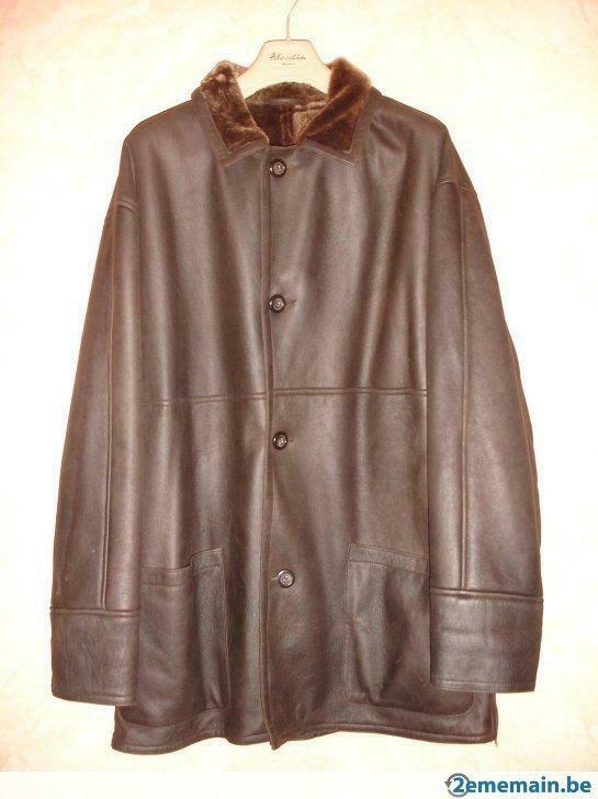 Veste en cuir peaux lainées T : 54, Porté