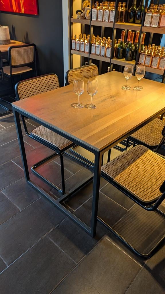 Industriële Horeca Tafels - Massief Eik & Zwart Staal, Ophalen