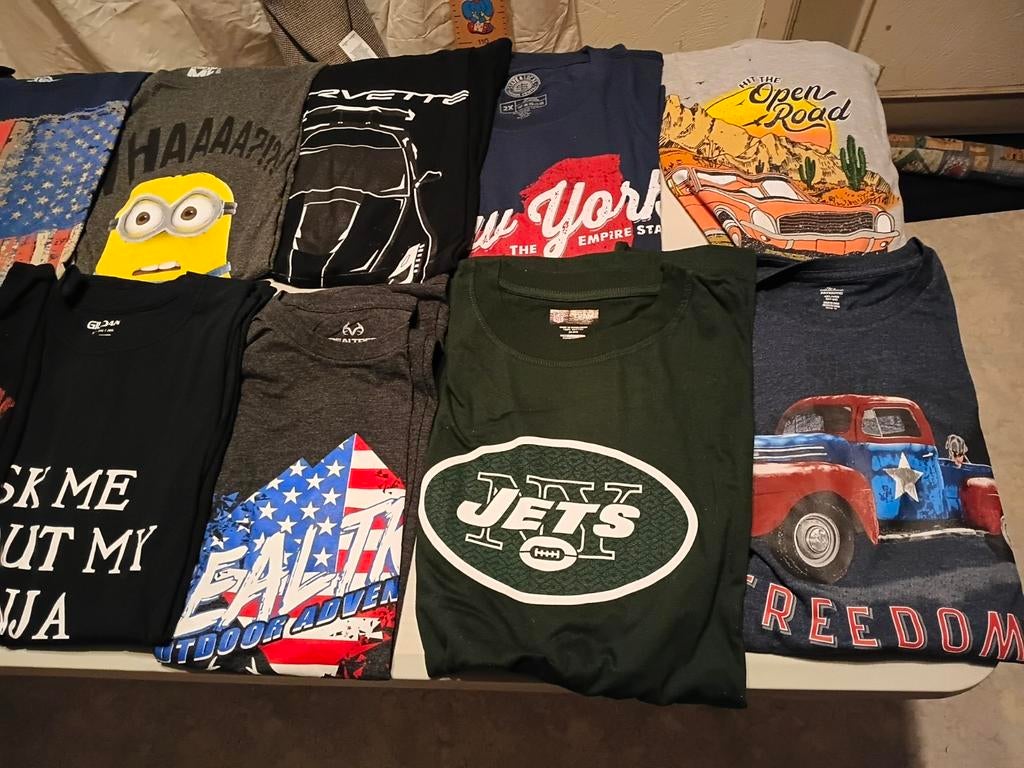 20 tal nieuwe 2XL t-shirts , verschillende teksten / opdruk, Ophalen