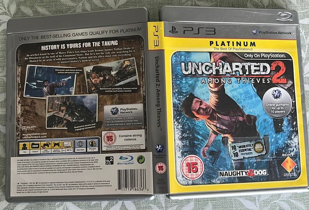 PS3 uncharted 2 among thieves platinum playstation 3 game, Games en Spelcomputers, Ophalen of Verzenden, Zo goed als nieuw