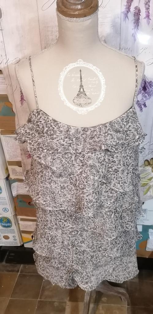 Robe à volants., Taille 38/40 (M), Beige, Porté, MANGO