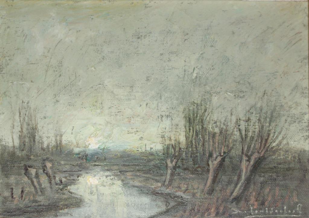 Gustaaf De Lintdecker (1929-2017: Tronken Uitbergen (38x32), Antiek en Kunst, Kunst | Schilderijen | Klassiek, Ophalen of Verzenden