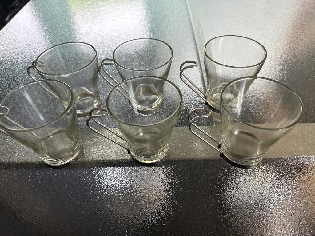 6 glazen thee/ cappucinokopjes, Ophalen, Gebruikt, Overige typen