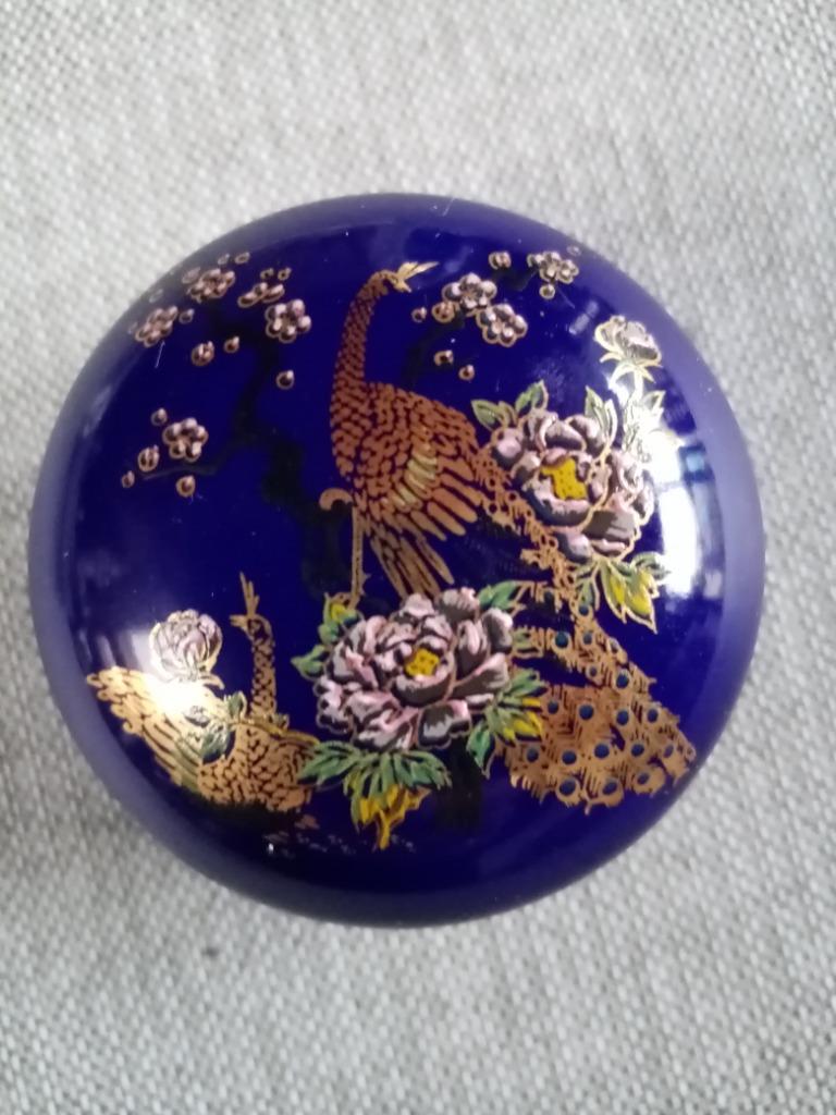 Klein keramiek doosje  in kobalt blauw, Ophalen of Verzenden