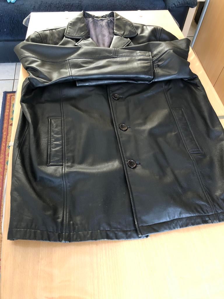 Heren jas leder maat  50, Kleding | Heren, Jassen | Winter, Ophalen, Andere, Maat 48/50 (M), Zwart
