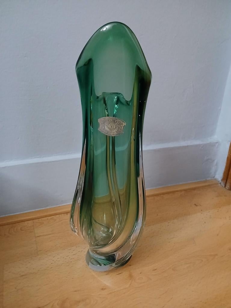 Vase Val Saint-Lambert 36 cm signé, Enlèvement
