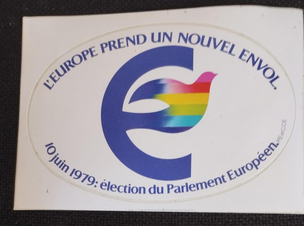 Autocollant 1979 1eres élections directes Parlement Européen, Ophalen of Verzenden, Zo goed als nieuw, Bedrijf of Vereniging