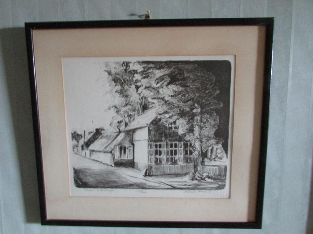 CIMETIÈRE DE DESTELBERGEN. SUPPORT ROLAND, GRAVURE, Eau-forte, Enlèvement ou Envoi, Encadré, 42 cm