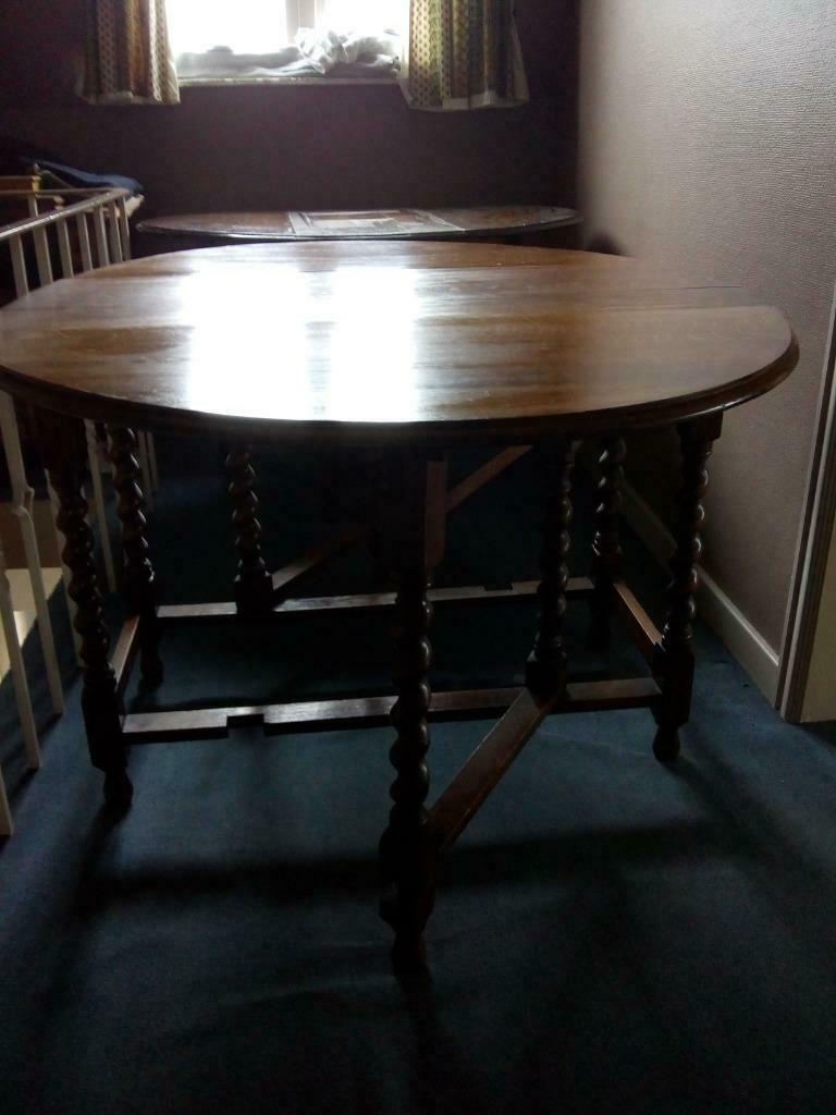antieke gateleg tafel, Ophalen