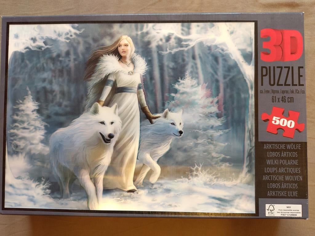 Puzzle 3D Loups arctiques 500 pièces, Hobby & Loisirs créatifs, Enlèvement ou Envoi, 500 à 1500 pièces, Comme neuf, Puzzle
