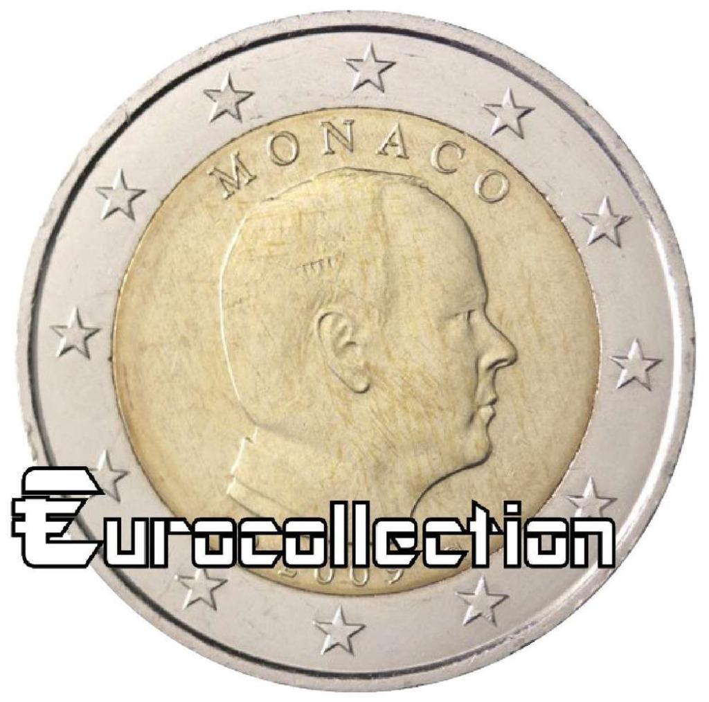 MONACO PIECES DE 1 ET 2 EUROS ALBERT II 2009-2021, Enlèvement, Monaco, 2 euros, Monnaie en vrac