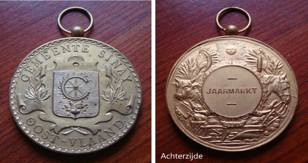 Vergulde medaille Jaarmarkt in Sinay, Envoi, Bronze