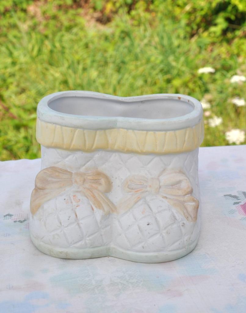 chausson en faience pour montage floral de naissance, Enlèvement ou Envoi