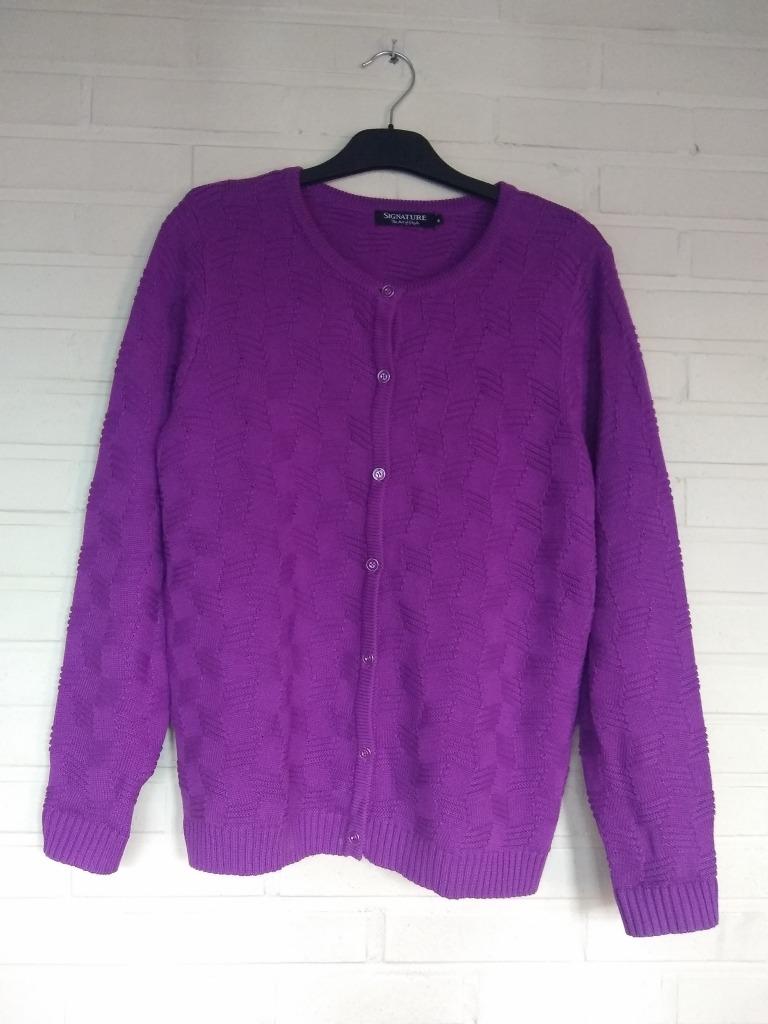 Gilet texturé violet foncé, marque Signature, taille M, Neuf, Taille 38/40 (M), Autres couleurs, Enlèvement